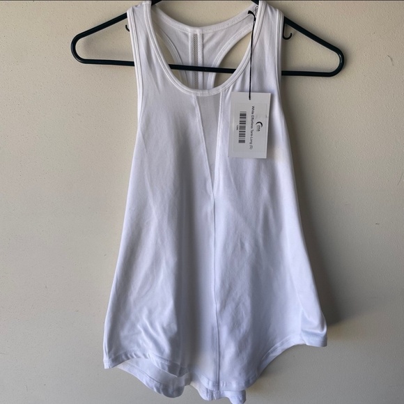 NWT ZYIA Active White Effortless Tank-Long size S - Picture 2 of 7